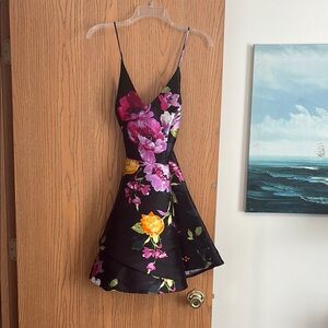 Floral Black Dress